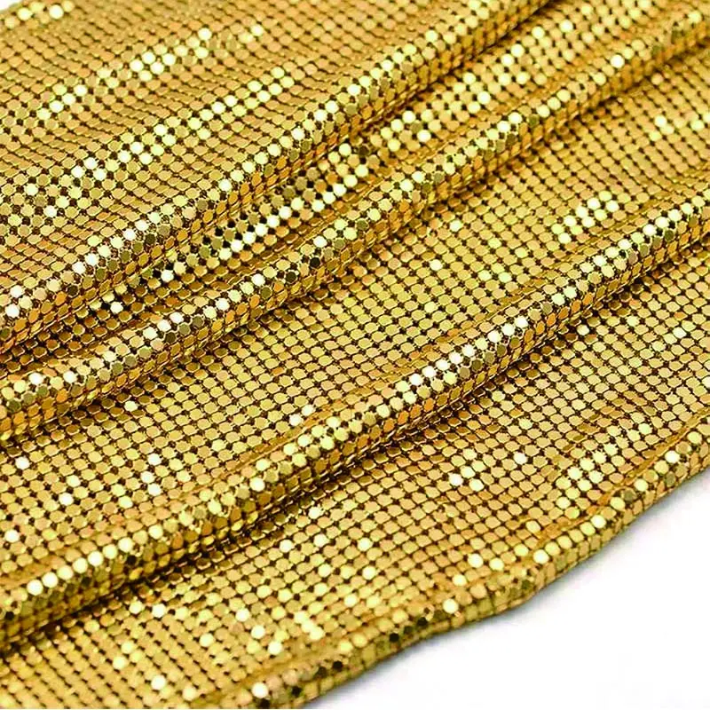 Best sales Metal Mesh Fabric Metal Curtain Metal Sequin Mesh Fabric