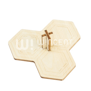 Juego de Trompos Geométricos de Madera Wincent, Triángulo, Hexágono, Círculo, Engranaje, Juguete Educativo Montessori STEM, Kit de Ciencia <span class=keywords><strong>y</strong></span> Física, Regalo - Product Image 4
