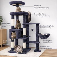 Arbre à chat multi-niveaux en velours doux et durable avec poteaux à gratter en sisal, idéal pour les appartements