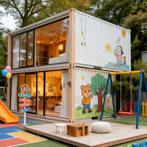 Индивидуальный 20-футовый/40-футовый/50-футовый двухэтажный стальной контейнерный дом класса люкс, быстровозводимый офис, современный дизайн, с ванной комнатой - Product Image 3