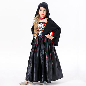 Nuovo Costume da Teschio per Bambine di Halloween Luolan, Travestimento Horror Nero per <span class=keywords><strong>Film</strong></span> e TV, <span class=keywords><strong>Fantasia</strong></span> Europea e Americana - Product Image 4