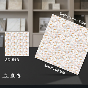 Baldosas de Cerámica Rectificadas Rústicas de 300x300 mm, Acabado Brillante 3D, Vetas Doradas, Estilo Mármol para Interiores - Product Image 5