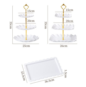 Juego de 10 Platos de Plástico para Frutas, Postres, Bocadillos y Pasteles, Soporte de Exhibición para Decoración de Hogar, Bodas y Fiestas de Cumpleaños, Venta al Por Mayor - Product Image 2