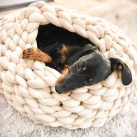 Lit pour chien luxueux, chaud, durable, respirant, en forme de patte d'ours, pliable, solide, accessoire pour animaux de compagnie pour chats moyens/grands