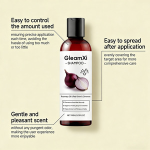 Gleamxi Private Label Deep Cleansing Nourishing Smoothing Natural Rosemary Oil Red <strong>Onion</strong> Hair <strong>Shampoo</strong> 100ml - Product Image 4
