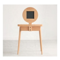 Coiffeuse de style européen vintage, coiffeuse de maquillage avec miroir et tabouret
