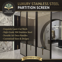 Paravent décoratif de luxe en acier inoxydable 304 découpé au laser, style Art Déco, pour mariage, hôtel moderne, hall intérieur