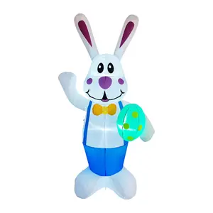 Source Factory Customization easter inflatable suspender trousers rabbit hug and egg outdoor and indoor yard