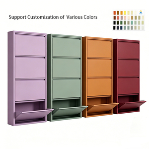 Eaho Factory Wholesales Home Metal <strong>Storage</strong> Furniture <strong>Wall</strong> <strong>Mounted</strong> Vertical Stackability Ultra Thin <strong>Shoe</strong> Cabinet - Product Image 2