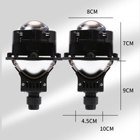 Ampoule de phare LED de voiture à double lentille, projecteur super lumineux, ligne découpée au laser, modification non destructive, 65W 12V universelle