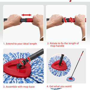 <strong>Telescopic</strong> Mop <strong>Handle</strong> Replacement Compatible with <strong>Vileda</strong> and Cedar Threaded Mop Rod Extendable Three-Section Pole - Product Image 4