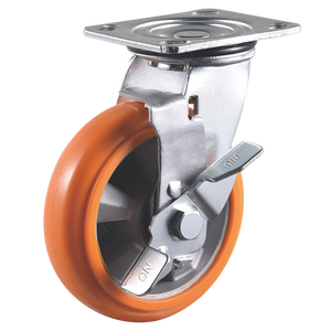 Rueda Giratoria Industrial <span class=keywords><strong>VIMA</strong></span> de 4, 5, 6 y 8 Pulgadas con Freno, PU y Núcleo de Aluminio, Carro de Servicio, Rueda de Alta Resistencia - Product Image 5