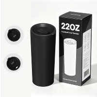 Gobelet à café à double couvercle 22 oz, réutilisable, en acier inoxydable, isolé sous vide, tasse de voyage avec couvercle pour café, bureau, voyage