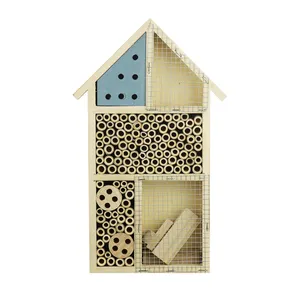 Customizable Outdoor Wooden Bug Room Hotel Garden Decoration Nests Box Pet Cages Wood Honey House Bee Hive