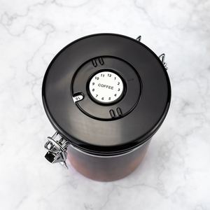 1.5L 1.8L 2.8L Vacuum Sealed Coffee Canister 304 Stainless Steel Airtight Date Tracker Beans Storage <b>Container</b> with Spoon Window - Product Image 2