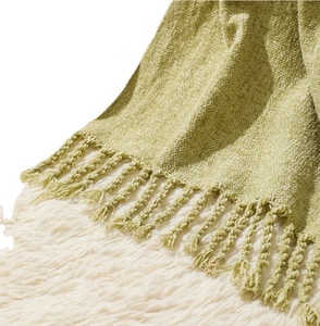 Soft and Cozy Chenille Rectangular <b>Throw</b> Blanket With Tassel <b>for</b> Sofa & <b>Bed</b> Living Room - Product Image 4