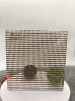 Verre de sécurité décoratif en métal poli, multi-mailles, stratifié, pour cloison d'hôtel