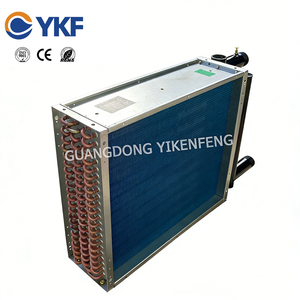 Échangeur de chaleur à surface tubulaire en cuivre industriel YKF, <span class=keywords><strong>radiateur</strong></span> à tubes à ailettes avec ailettes en aluminium hydrophiles - Product Image 1