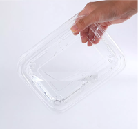 Boîte en plastique transparente Récipient alimentaire en PET personnalisé de plusieurs tailles Boîte à fruits Tear Brace Container avec couvercle