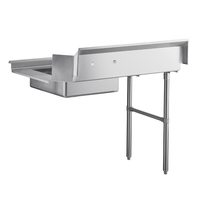Table à vaisselle sale/souillée en acier inoxydable avec bols d'évier pour lave-vaisselle à passage