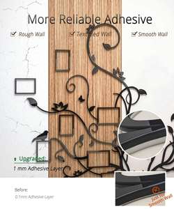 Décoration murale d'arbre généalogique pour salon 3D cadre photo amovible Collage bricolage autocollants acryliques avec tête de cerf et citation - Product Image 5