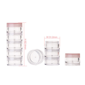 Transparent Plastic Cosmetic Storage Containers Cosmetic Jar Small Travel jar Clear Makeup Stackable Small Jar 5 layer