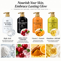 Lotion Corporelle Éclaircissante SPF 50+ 500ML Marque Blanche Parfum Frais Glutathion Niacinamide Curcuma Acide Kojique Hydratant Corporel