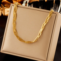 Acier inoxydable Serpent Chaîne Twists Collier Femmes Bijoux Étanche Pvd Plaqué Personnalisé Clavicule Ras Du Cou