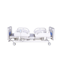 Lit d'hôpital manuel robuste à double manivelle, capacité de charge 250 kg, avec 4 barrières latérales en ABS