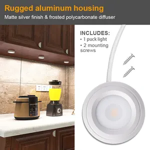 Surface Mounted Recessed In 120V Round Kitchen Under Cabinet LED Light