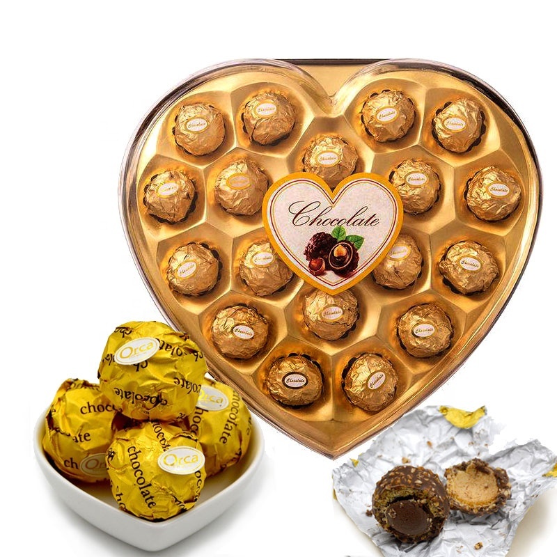 Wholesale Candy Sweet Cocoa Beans Valentine Choco Easter Vegan Gold Bulk  Heart Shaped Organic Snacks Chocolate Balls