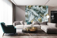 Panneau en marbre UV, feuille de marbre PVC haute brillance, imperméable, pour décoration intérieure, mur de fond de télévision, hall d'hôtel