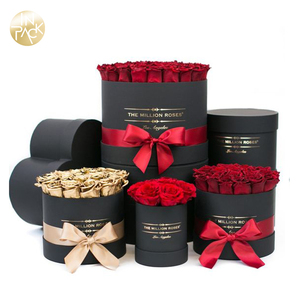 3 pièces de haute qualité, Logo personnalisé, Bouquet de <span class=keywords><strong>Rose</strong></span> éternelle, Tube rond, boîte de baril, emballage de bronzage multicolore, cylindre en papier, boîte à fleurs - Product Image 1