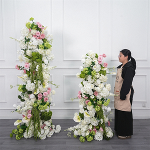 ฉากหลังตกแต่งงานอีเว้นท์ด้วยดอกไม้  ชุดซุ้มโค้งดอกไม้ประดิษฐ์รักษ์โลกสำหรับตกแต่งงานแต่งงานและอุปกรณ์จัดงาน - Product Image 1