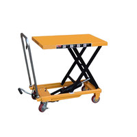 Table élévatrice hydraulique mobile 1 tonne, élévateur à ciseaux portable sur roues, en fer/métal, électrique, 910x500x52mm