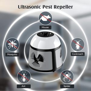Sjz mới nâng cấp siêu âm rodent Repellent cho chuột rat sóc PIR cảm biến đèn flash 4 loa Pest Repeller siêu âm - Product Image 2