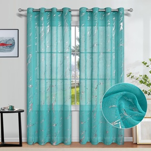 Feuille de Offre Spéciale argent voilage rideau pour chambre salon Dolly Texture Tulle semi-occultant prêt maison chambre rideau fournisseur - Product Image 6