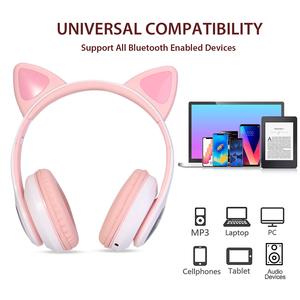 Audífonos Plegables <span class=keywords><strong>con</strong></span> <span class=keywords><strong>Orejas</strong></span> <span class=keywords><strong>de</strong></span> <span class=keywords><strong>Gato</strong></span>, Luces LED, Bluetooth, para Juegos, para Niñas, <span class=keywords><strong>con</strong></span> Ranura para Tarjeta TF, Inalámbricos, Dinámicos - Product Image 4