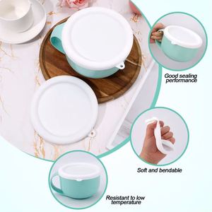Couvre-bols réutilisables en silicone de qualité alimentaire 5,9 pouces pour sorbetière, outils pour la fabrication de crème glacée - Product Image 3