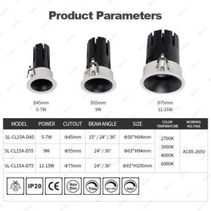 Hiện đại tối giản phong cách ánh sáng tại chỗ trong nhà Spotlight thiết kế mới có thể điều chỉnh thay đổi độ sáng <span class=keywords><strong>LED</strong></span> Đèn <span class=keywords><strong>Downlight</strong></span> - Product Image 2