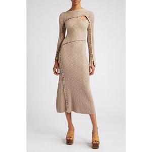 Robe pull à manches longues pour femme, style designer, nouvelle collection automne-hiver - Product Image 1