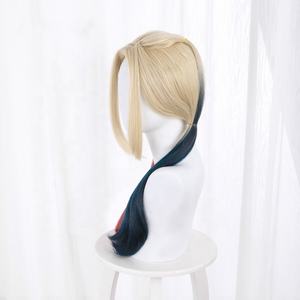 Vente en gros 65cm de long couleur mixte Suicide <span class=keywords><strong>Squad</strong></span> <span class=keywords><strong>2</strong></span> film perruque Harleen Quinzel perruque Cosplay synthétique Anime Halloween fête Peluca - Product Image 4