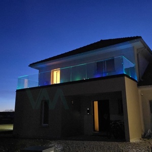 Balustrades et mains courantes en verre trempé sans cadre, profil en U, avec joint en caoutchouc, pour extérieur et <span class=keywords><strong>balcon</strong></span> - Product Image 6