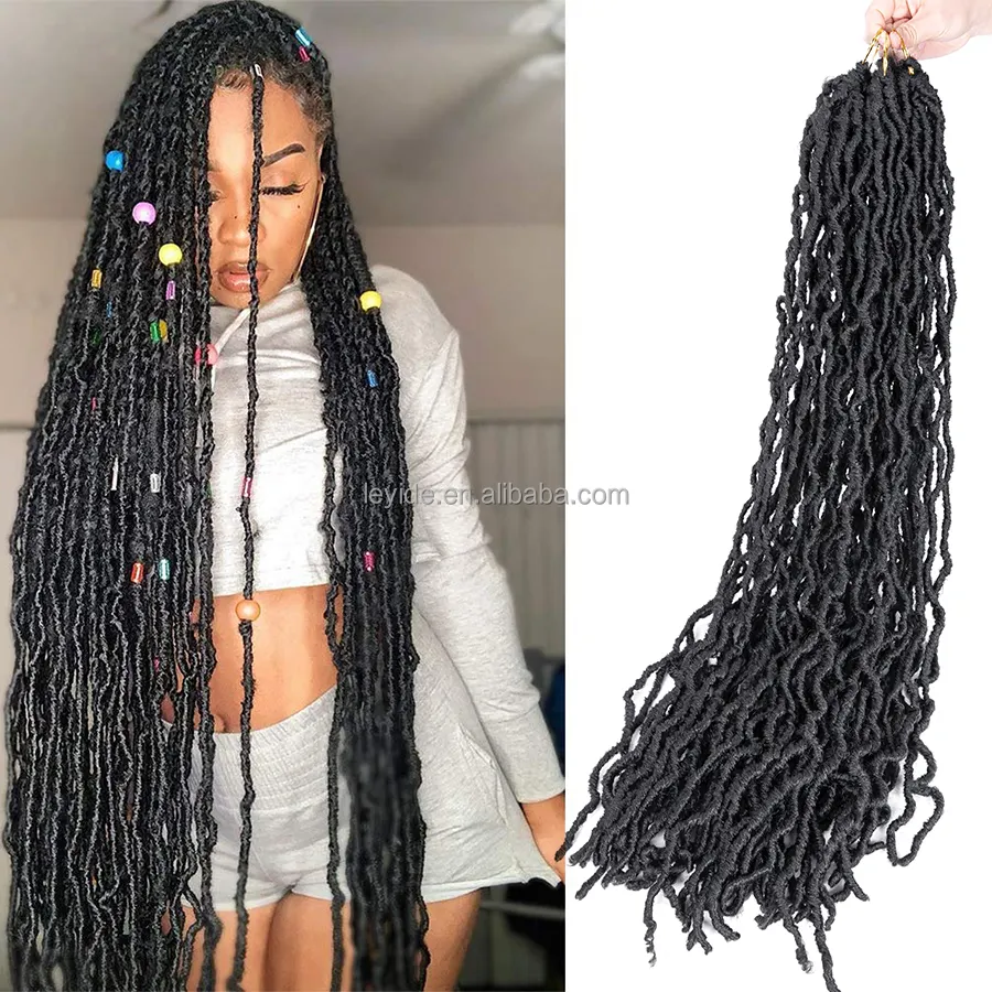 गर्म बेच कारखाना कीमत देवी अशुद्ध Locs 36 इंच सिंथेटिक बाल Crochet Braids अफ्रीकी चोटी लंबी अशुद्ध Locs