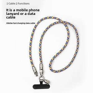 2-in-1-Multifunktions-Telefon-Lanyard Geflochtenes PD100W 5A-Schnelllade-USB-Kabel Typ C für IOS/Computer und Drucker - Product Image 4