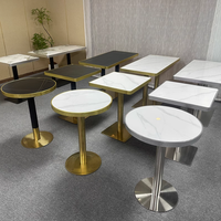 Ensemble table et chaise de restauration rapide moderne pour restaurants magasins de thé au lait combinaison de chaises de table de café rondes carrées en pierre frittée