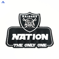 Badges brodés avec Logo personnalisé, Patch de Jersey à repasser en argent et noir