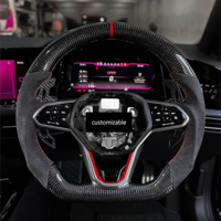 Volant en fibre de carbone avec cuir perforé, boutons multifonctions, amélioration racing pour VW Golf 6 Golf 7 MK6 GTI R Scirocco GTD