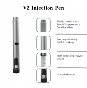 Reusable Metal V2 Injector <b>Pen</b> for Glass Packaging with 3ml Short Stopper Cylinder 60 Units Dose for Skin Care Function Use - Product Image 6