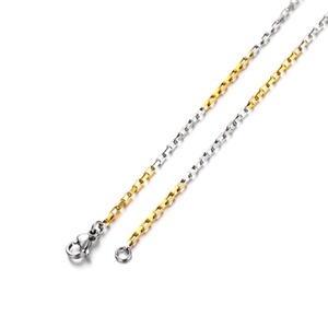 Cadena de Acero Inoxidable 316L de Alta Calidad en Dos Tonos, Plata y Oro, para Mujer - Product Image 3